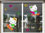 大型幼儿园玻璃窗装饰画设计效果图片