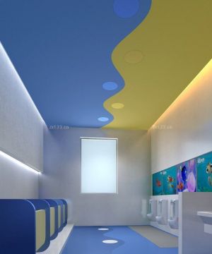 国际幼儿园卫生间室内隔断装修效果图片欣赏