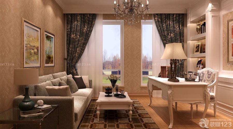 家装设计效果图 书房设计