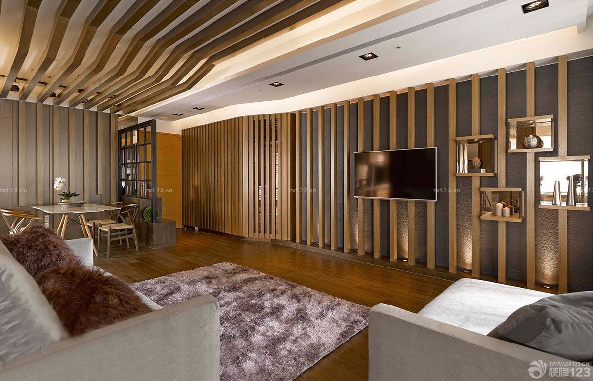 三居室家装客厅电视墙设计效果图