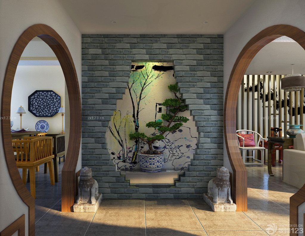 家装玄关背景墙设计效果图