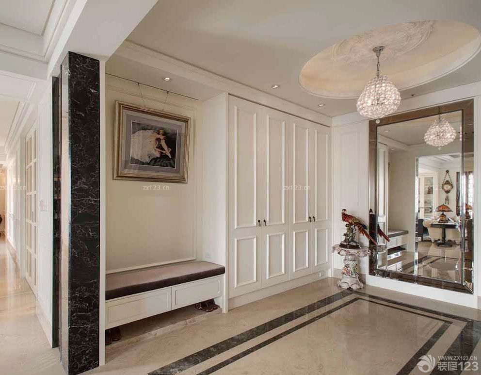 欧式乡村别墅玄关鞋柜效果图