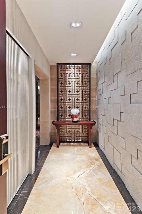 新中式风格玄关装修设计效果图片