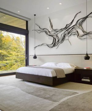 现代别墅卧室床头灯设计效果图