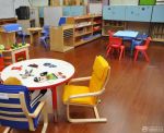 幼儿园室内设计教室深棕色木地板装修效果图片