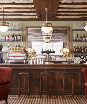 古典欧式风格实木酒吧吧台