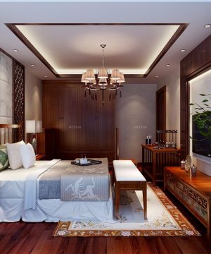 欧式新古典风格别墅婚房卧室布置效果图