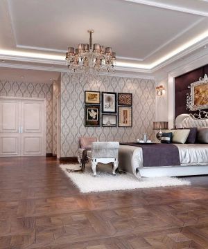 欧式风格别墅婚房卧室布置装潢效果图