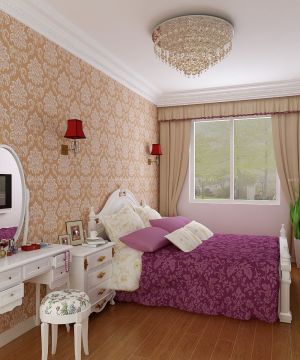 简约欧式风格婚房卧室布置效果图