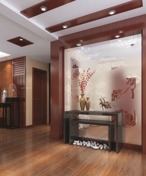中式简约装修风格客厅玄关装饰图片