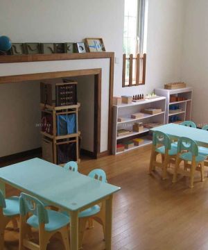 幼儿园室内设计教室原木地板装修效果图片