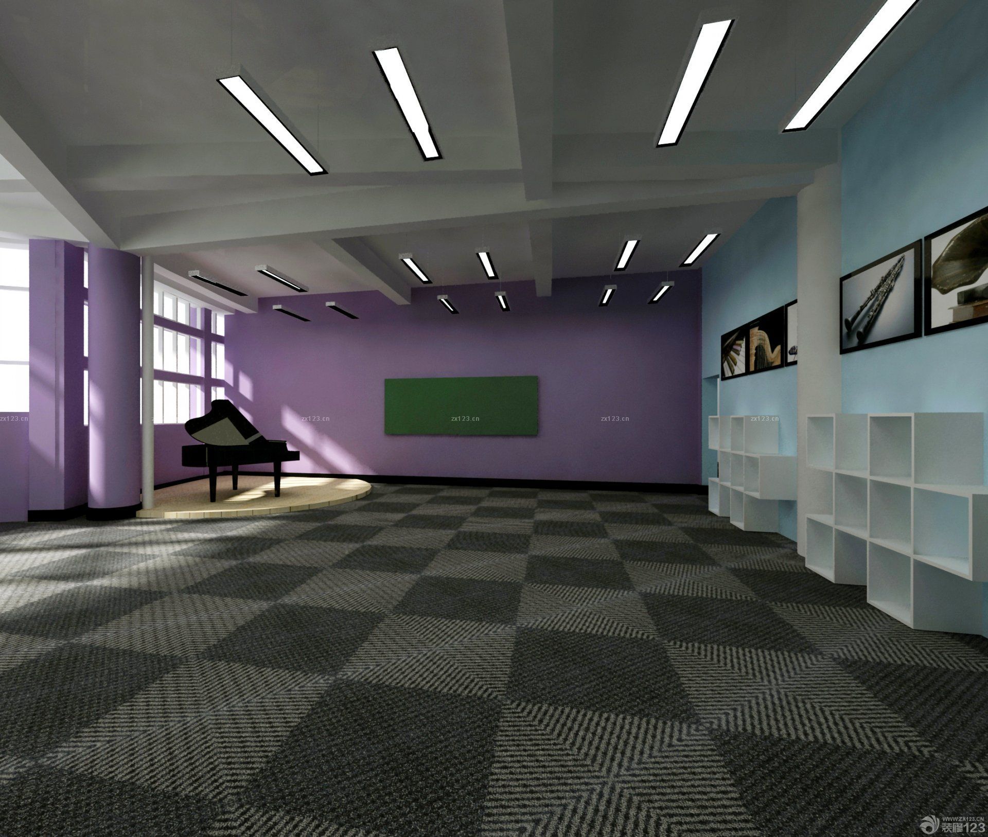 幼儿园舞蹈房地毯装修效果图片