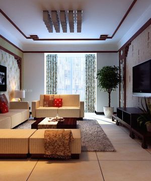 中式风格家装客厅装修设计图