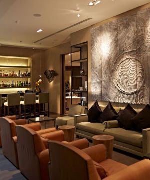 现代酒吧卡座沙发背景墙设计图片