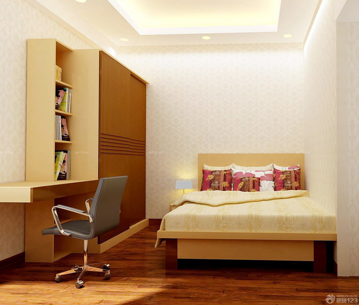 现代时尚小卧室衣柜装修效果图