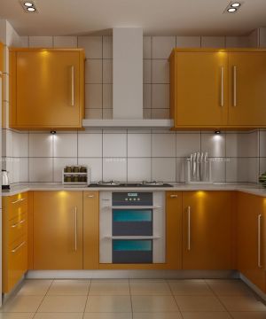 装修效果图大全2023图片厨房 黄色橱柜装修效果图片