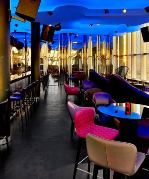 时尚夜色酒吧餐厅黑色地砖装修效果图片