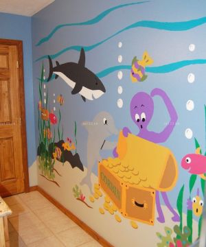 幼儿园室内手绘墙设计效果图图片