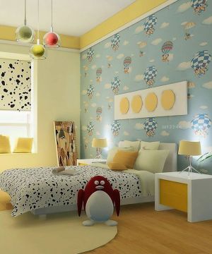 儿童卧室床头背景墙装修效果图欣赏