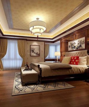 中式古典风格楼房卧室装修效果图片