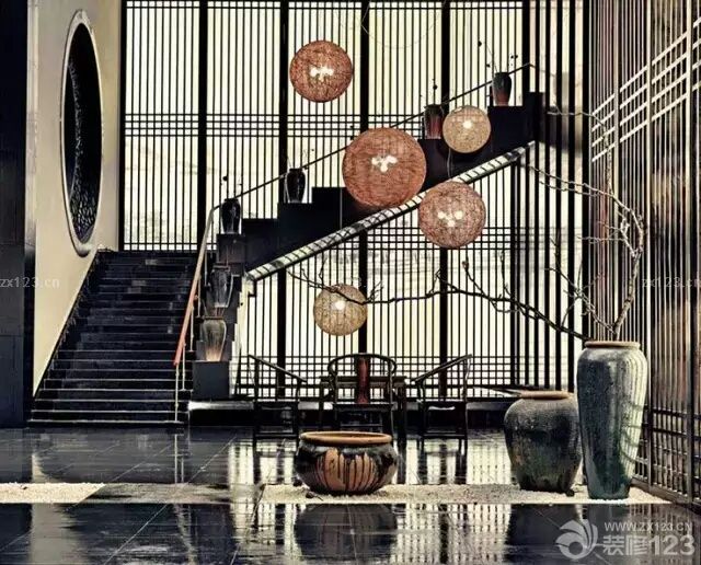 中式楼梯样式装修图片