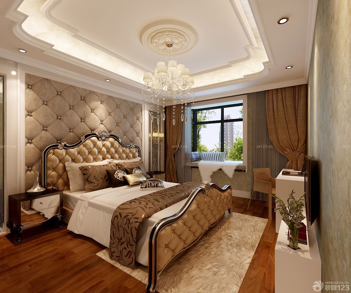 欧式主卧室装修效果图大全2023图片 卧室床的摆放