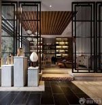新中式风格黑色地砖装潢样板间