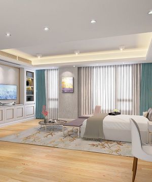 卧室电视背景墙装修效果图大全2023图片 现代简约卧室