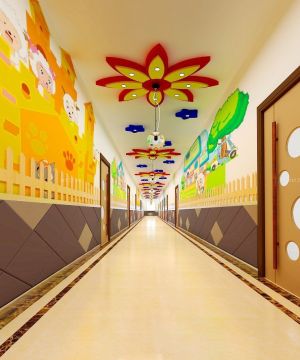 大型高档幼儿园走廊吊顶装饰设计图片欣赏