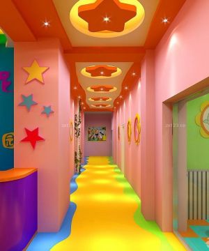 最新现代幼儿园走廊吊顶装饰效果图片大全