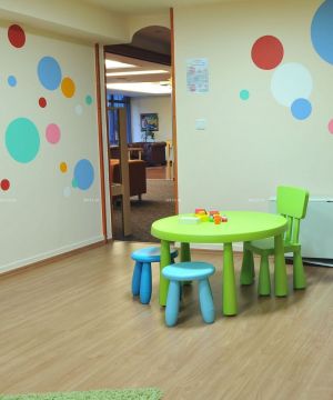 现代幼儿园室内浅色木地板装修设计图片欣赏