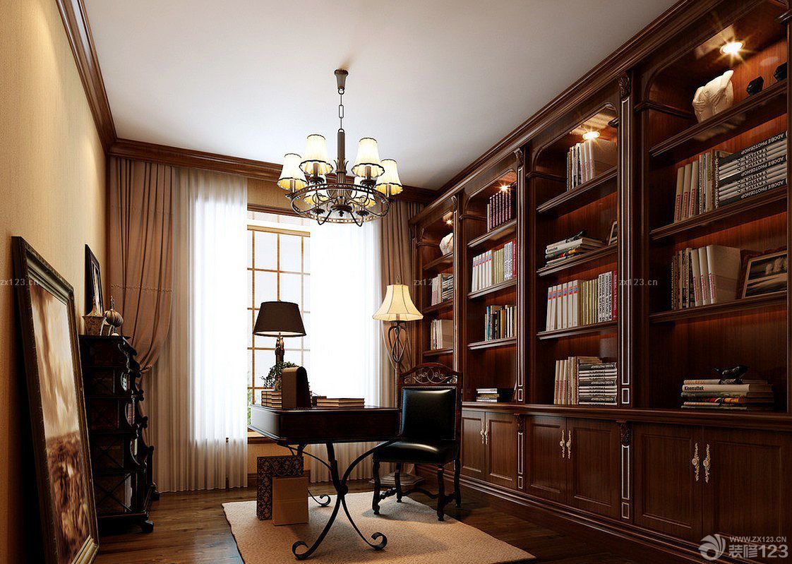 古典家居书房装饰设计装修效果图