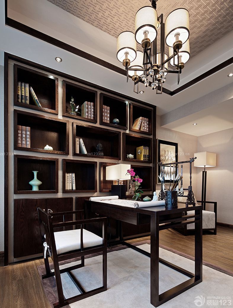 欧式书房吊灯装饰装修效果图片