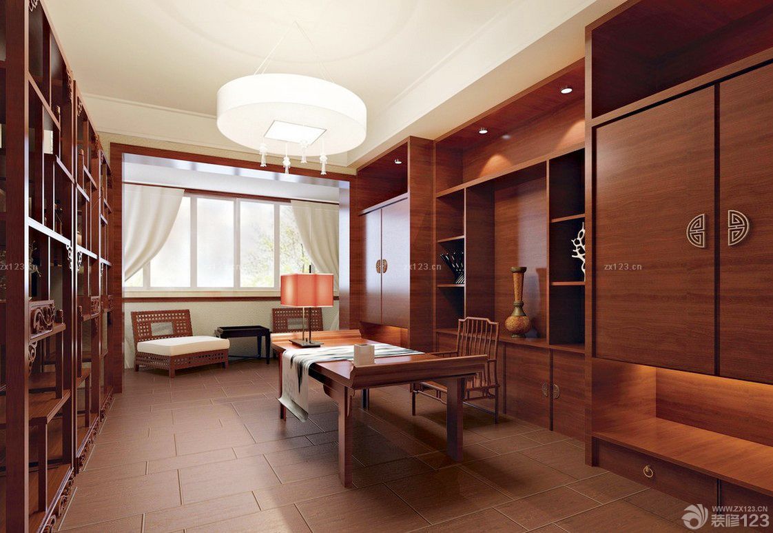 新中式书房家具装修效果图片