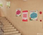 小学学校室内楼梯简单装饰图片