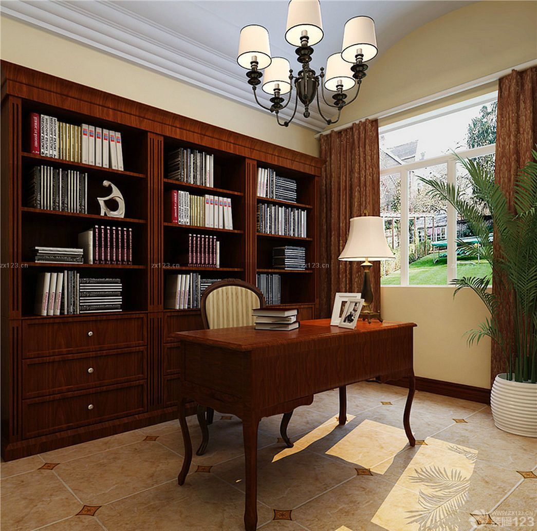 欧式古典风格书房装修效果图欣赏