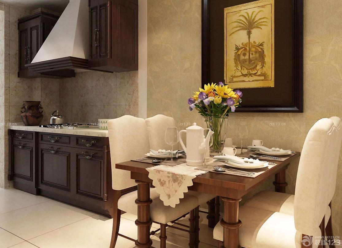 2025厨房装修效果图 美式小户型