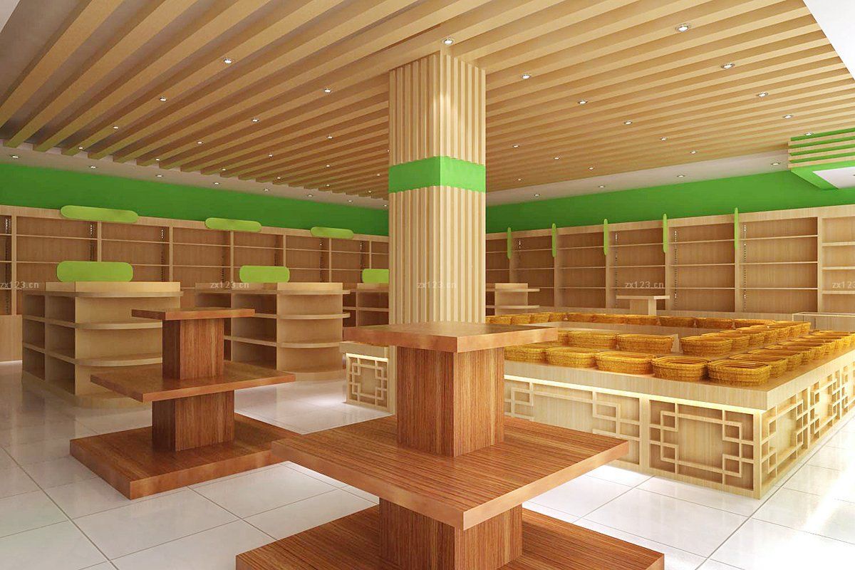 小型店面泛白色地砖装修效果图片