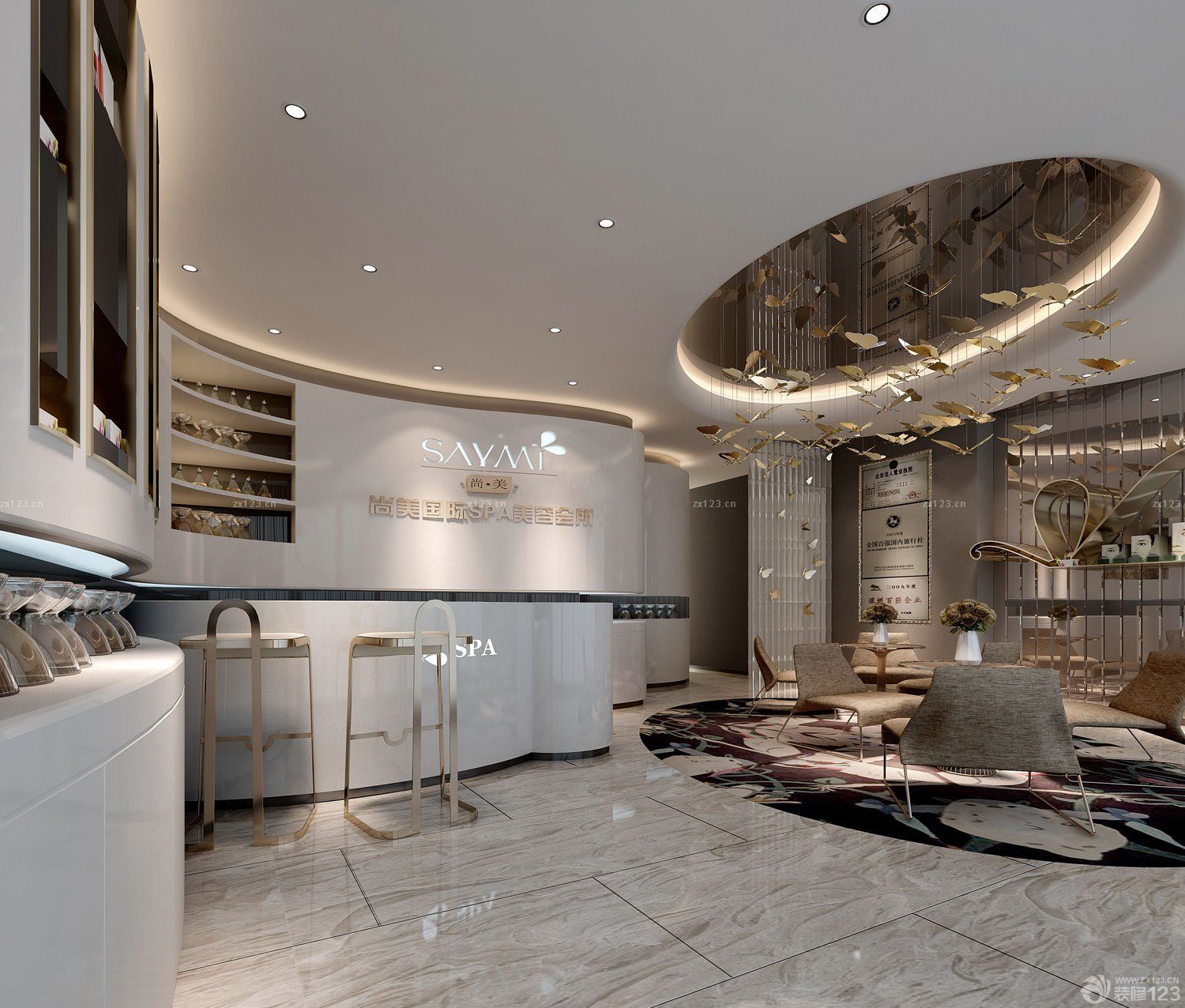 美容院店面装饰设计装修效果图片