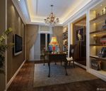 简欧书房电视背景墙设计装修效果图片