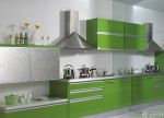 小厨房绿色橱柜装修效果图片欣赏