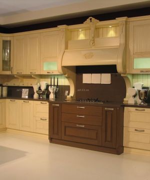 欧式简约风格厨房灶台设计图片
