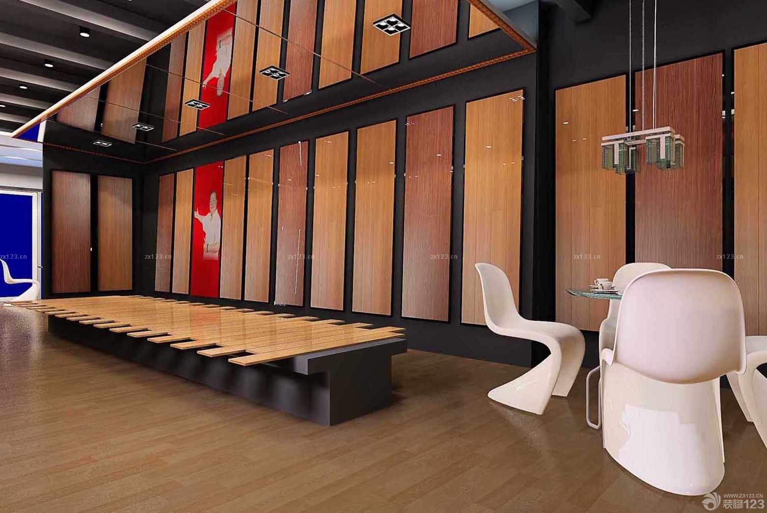 地板店面镜面吊顶装修效果图片