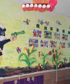 武汉幼儿园室内背景墙设计装修效果图片大全
