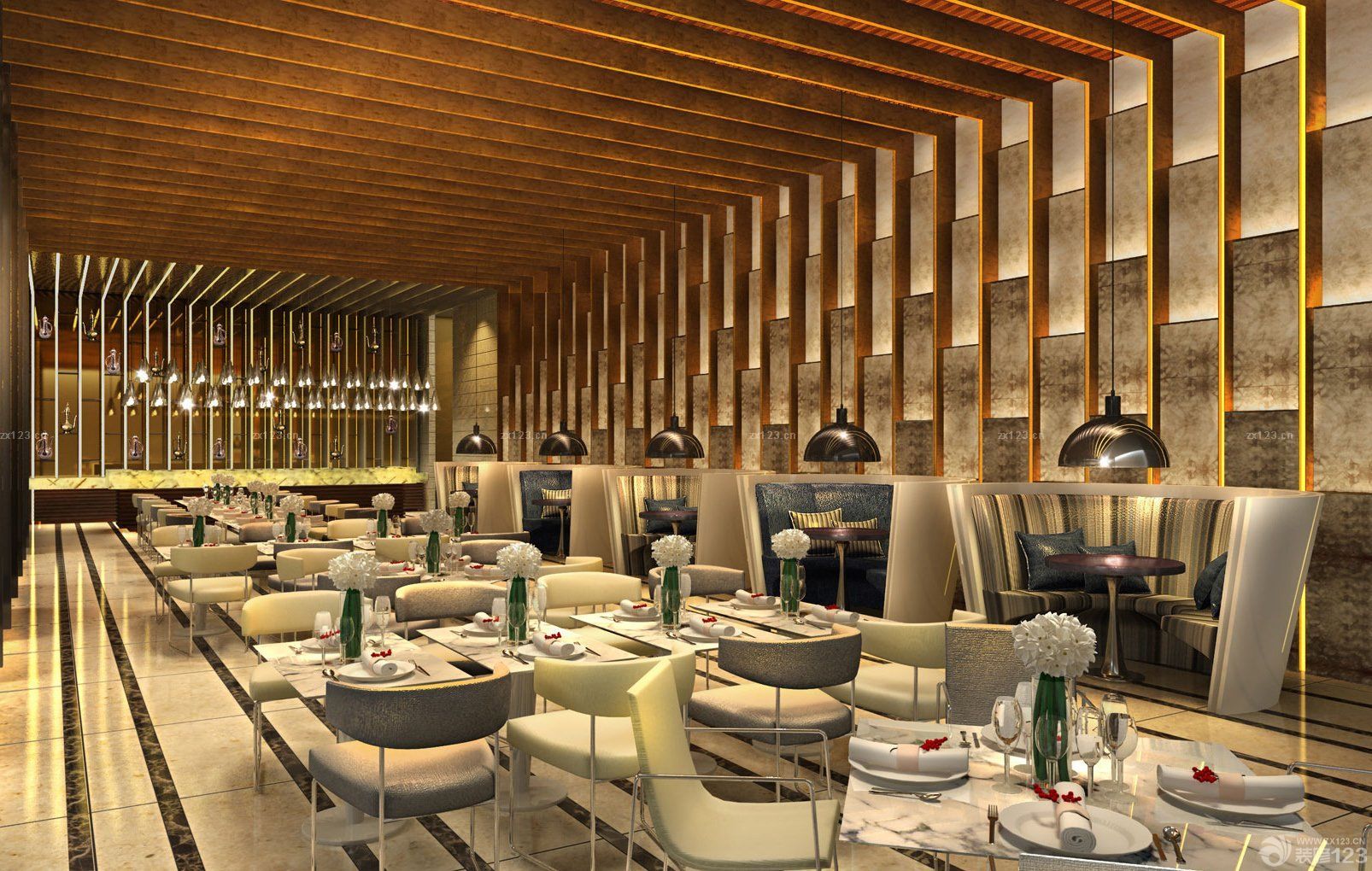 装修设计店面格栅吊顶图片