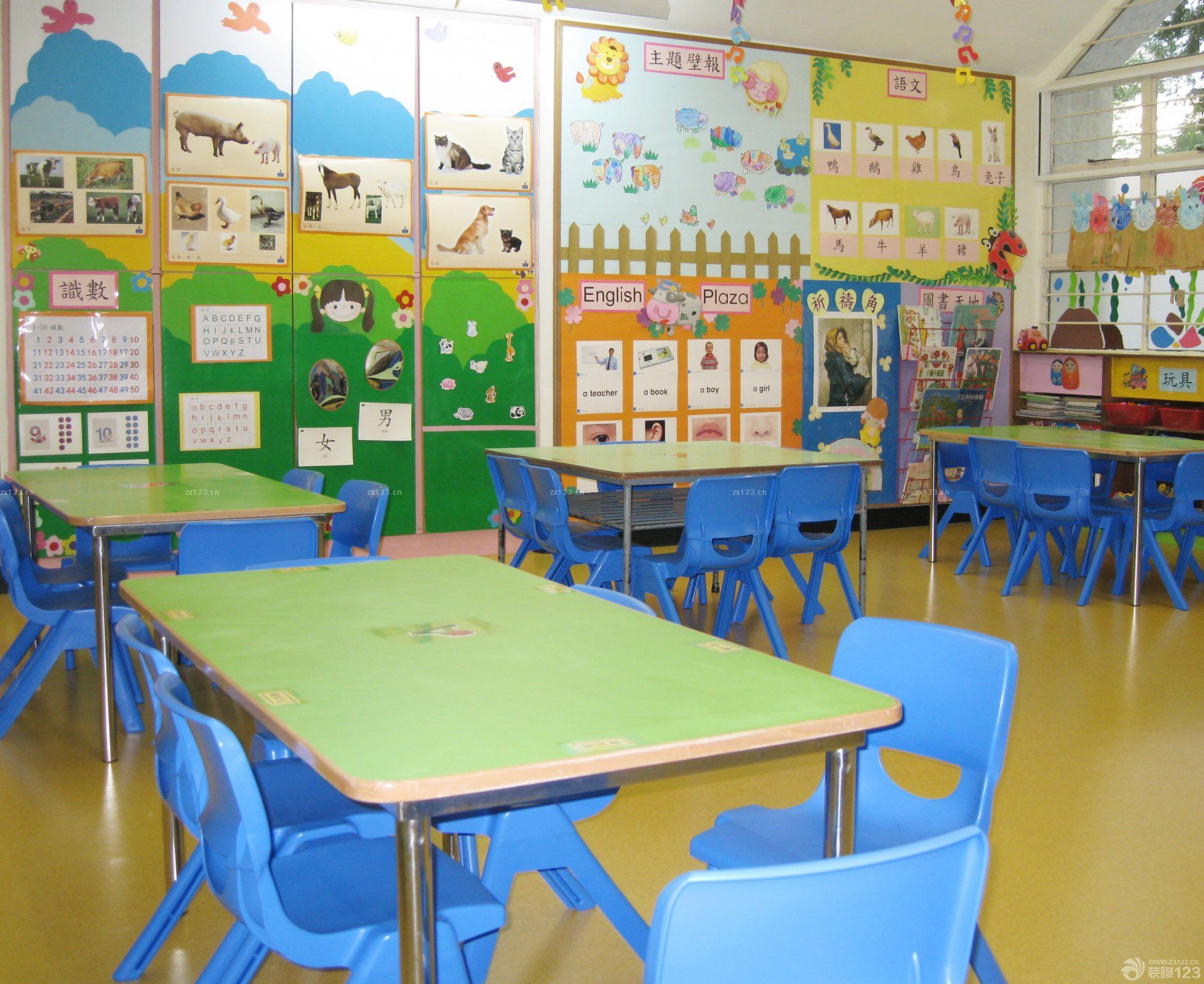 特色幼儿园教室背景墙装修效果图图集