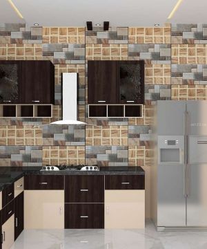 小户型整体厨房墙面设计装修效果图片