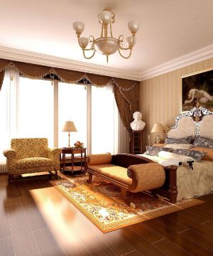 欧式豪华别墅卧室壁画装修效果图片