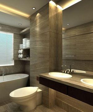 最新卫生间白色浴缸装修效果图片欣赏