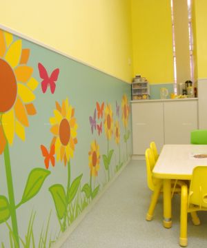 特色幼儿园室内背景墙装修效果图片